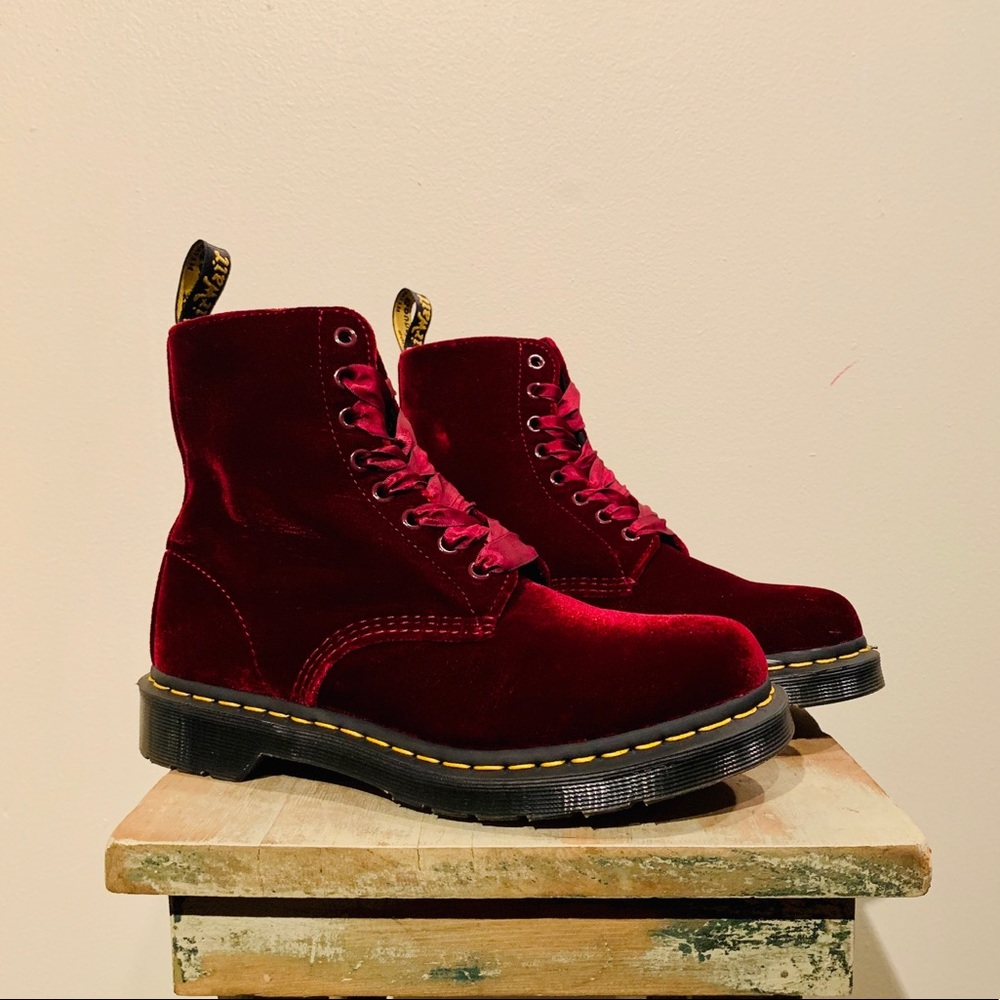 Red Velvet Doc Martens Women's 8